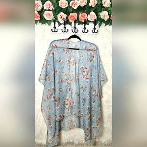 Floral Oversized Open-Front Kimono